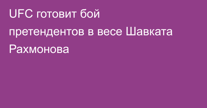 UFC готовит бой претендентов в весе Шавката Рахмонова