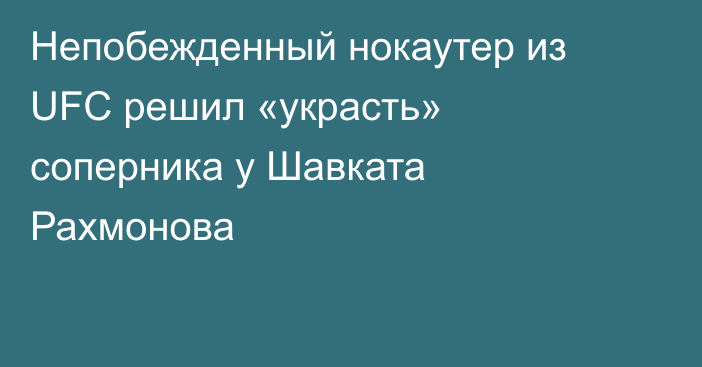 Непобежденный нокаутер из UFC решил «украсть» соперника у Шавката Рахмонова