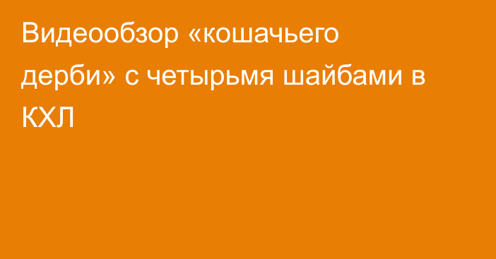 Видеообзор «кошачьего дерби» с четырьмя шайбами в КХЛ
