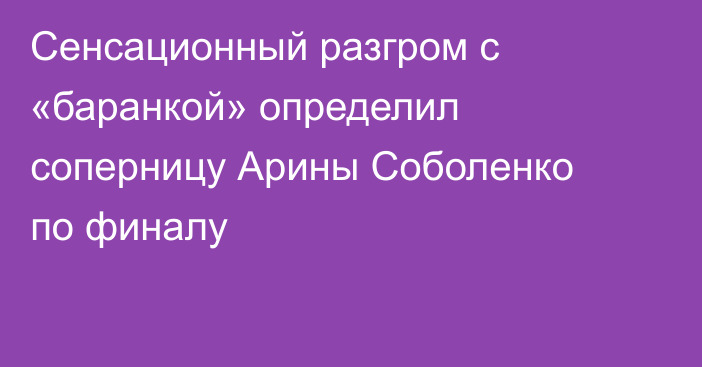 Сенсационный разгром с «баранкой» определил соперницу Арины Соболенко по финалу