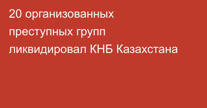 20 организованных преступных групп ликвидировал КНБ Казахстана