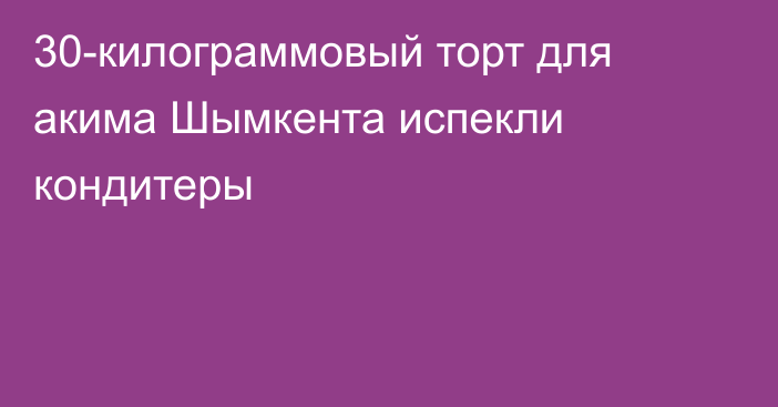 30-килограммовый торт для акима Шымкента испекли кондитеры
