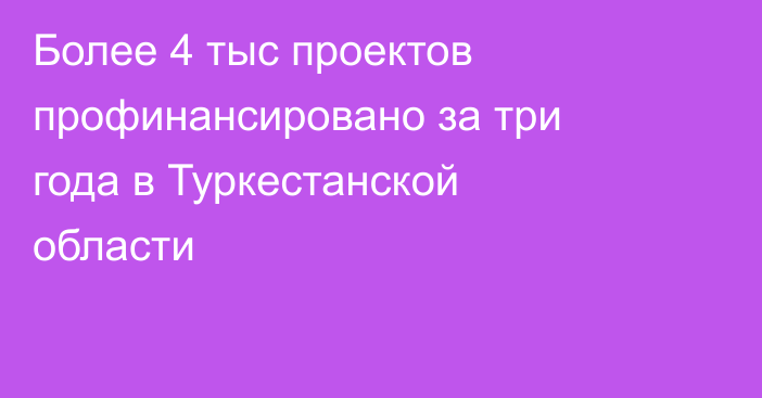 Более 4 тыс проектов профинансировано за три года в Туркестанской области