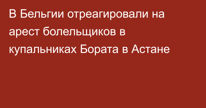 В Бельгии отреагировали на арест болельщиков в купальниках Бората в Астане