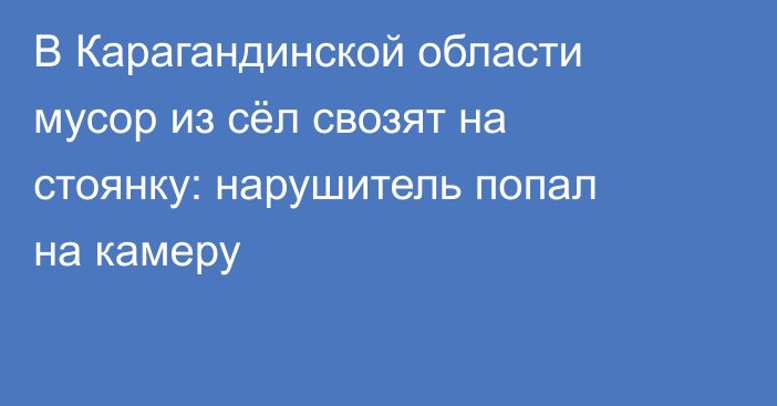 В Карагандинской области мусор из сёл свозят на стоянку: нарушитель попал на камеру