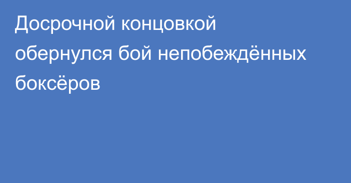Досрочной концовкой обернулся бой непобеждённых боксёров
