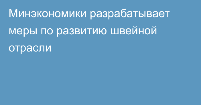 Минэкономики разрабатывает меры по развитию швейной отрасли