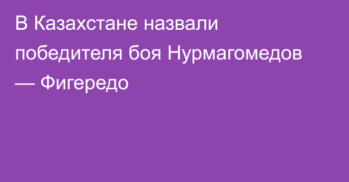 В Казахстане назвали победителя боя Нурмагомедов — Фигередо