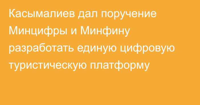 Касымалиев дал поручение Минцифры и Минфину разработать единую цифровую туристическую платформу