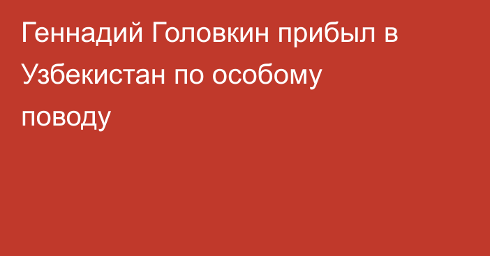 Геннадий Головкин прибыл в Узбекистан по особому поводу