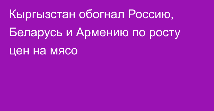 Кыргызстан обогнал Россию, Беларусь и Армению по росту цен на мясо