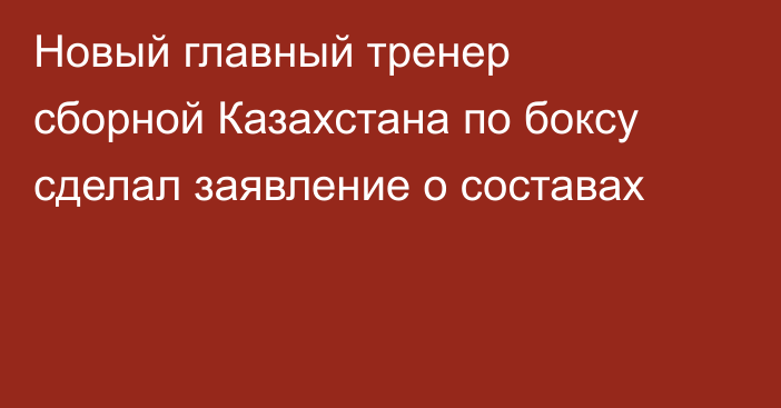 Новый главный тренер сборной Казахстана по боксу сделал заявление о составах