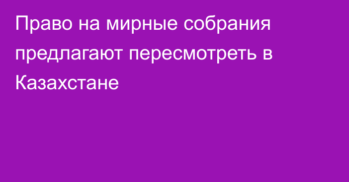 Право на мирные собрания предлагают пересмотреть в Казахстане