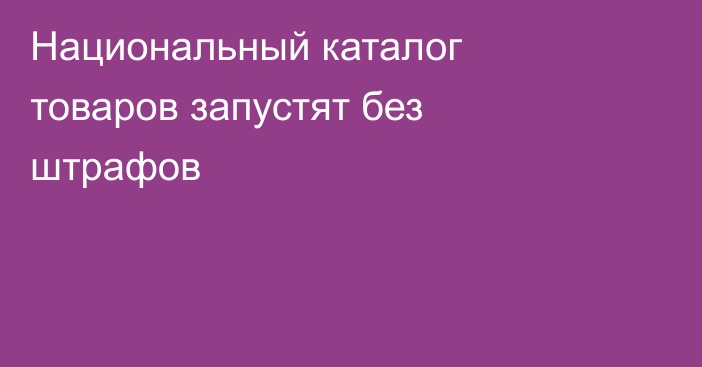 Национальный каталог товаров запустят без штрафов