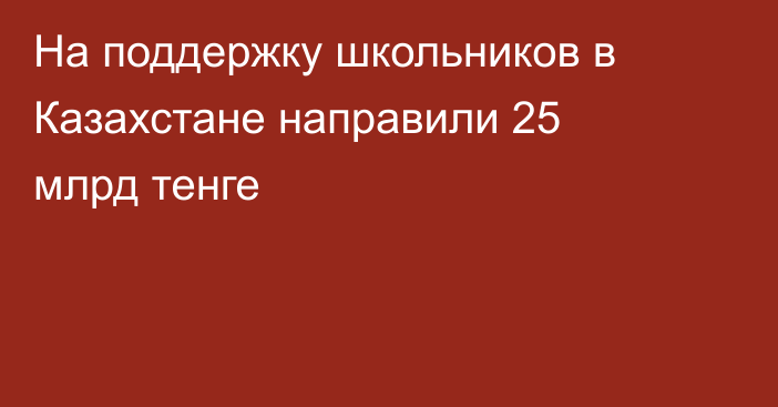 На поддержку школьников в Казахстане направили 25 млрд тенге