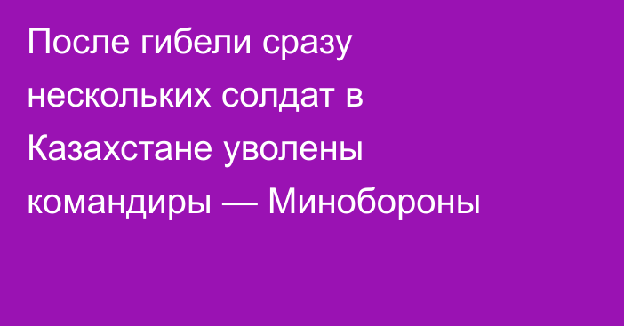 После гибели сразу нескольких солдат в Казахстане уволены командиры — Минобороны