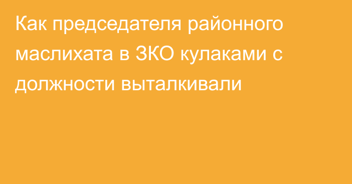 Как председателя районного маслихата в ЗКО кулаками с должности выталкивали