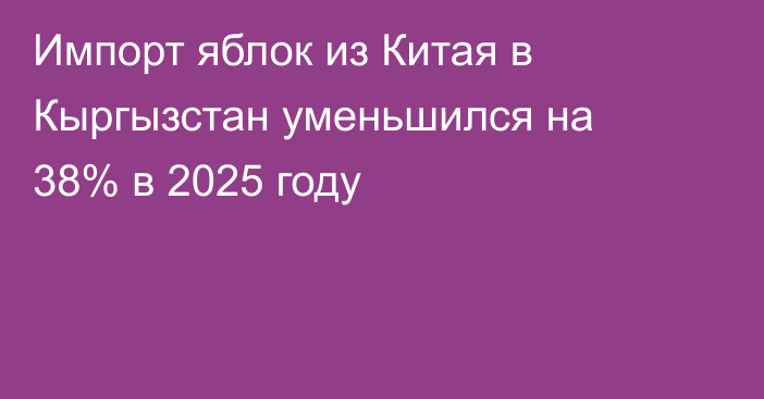 Импорт яблок из Китая в Кыргызстан уменьшился на 38% в 2025 году