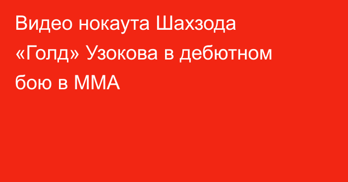 Видео нокаута Шахзода «Голд» Узокова в дебютном бою в ММА
