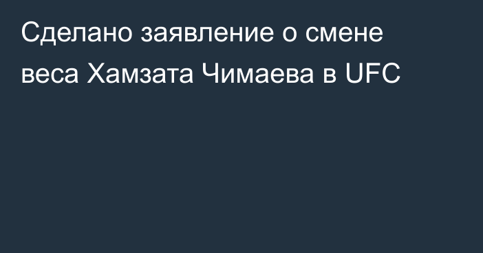 Сделано заявление о смене веса Хамзата Чимаева в UFC