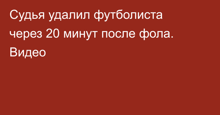 Судья удалил футболиста через 20 минут после фола. Видео