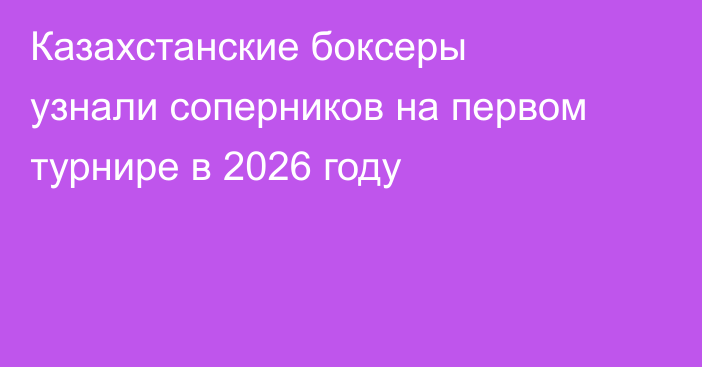 Казахстанские боксеры узнали соперников на первом турнире в 2026 году