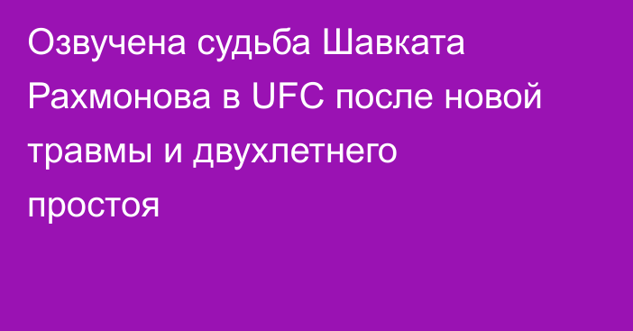 Озвучена судьба Шавката Рахмонова в UFC после новой травмы и двухлетнего простоя