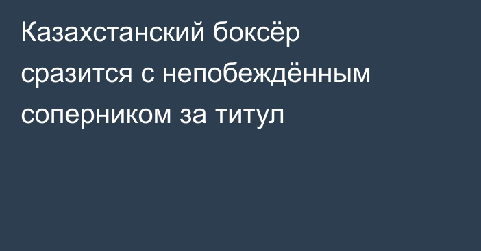 Казахстанский боксёр сразится с непобеждённым соперником за титул