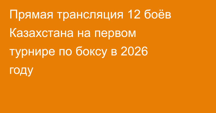 Прямая трансляция 12 боёв Казахстана на первом турнире по боксу в 2026 году