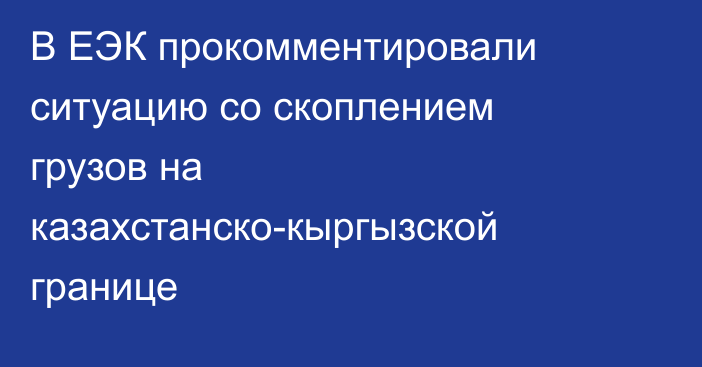 В ЕЭК прокомментировали ситуацию со скоплением грузов на казахстанско-кыргызской границе