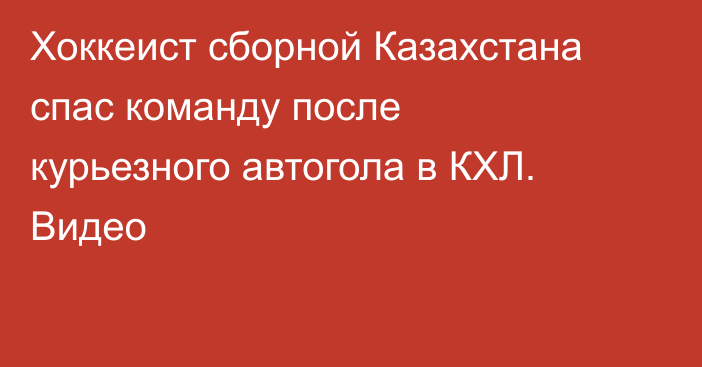 Хоккеист сборной Казахстана спас команду после курьезного автогола в КХЛ. Видео