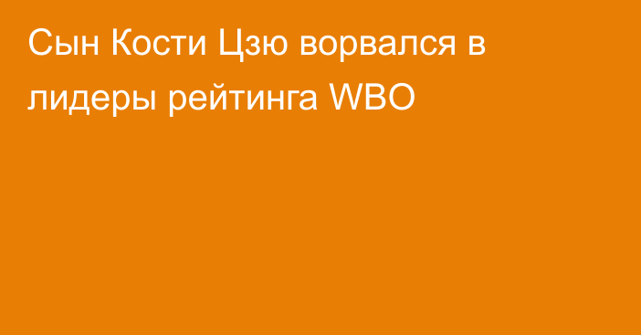 Сын Кости Цзю ворвался в лидеры рейтинга WBO