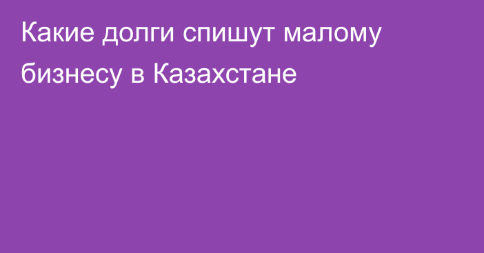 Какие долги спишут малому бизнесу в Казахстане