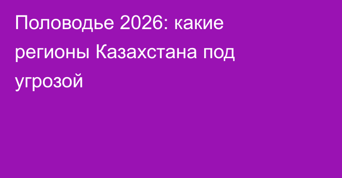 Половодье 2026: какие регионы Казахстана под угрозой