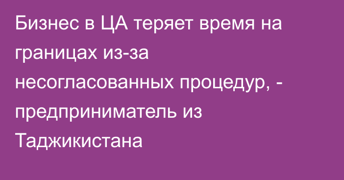 Бизнес в ЦА теряет время на границах из-за несогласованных процедур, - предприниматель из Таджикистана