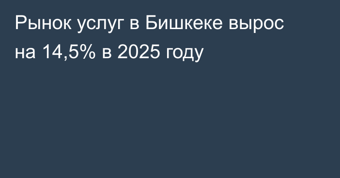 Рынок услуг в Бишкеке вырос на 14,5% в 2025 году