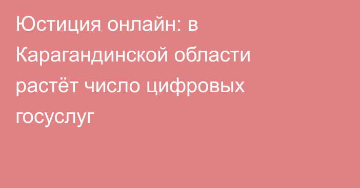 Юстиция онлайн: в Карагандинской области растёт число цифровых госуслуг