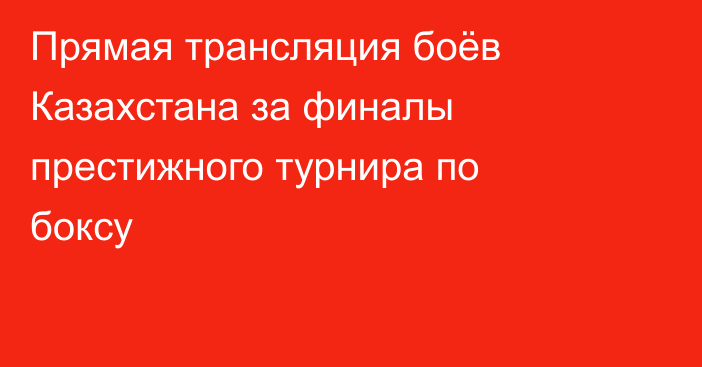 Прямая трансляция боёв Казахстана за финалы престижного турнира по боксу