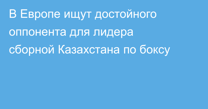 В Европе ищут достойного оппонента для лидера сборной Казахстана по боксу