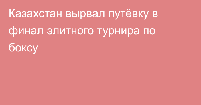 Казахстан вырвал путёвку в финал элитного турнира по боксу
