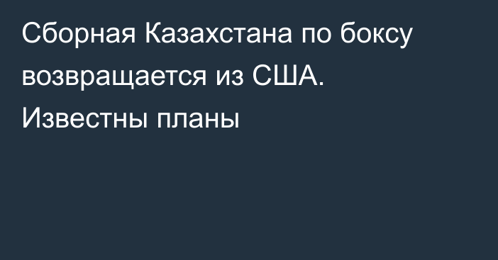 Сборная Казахстана по боксу возвращается из США. Известны планы