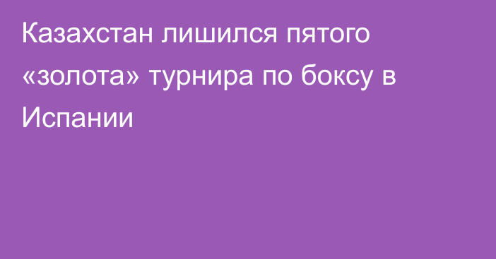 Казахстан лишился пятого «золота» турнира по боксу в Испании