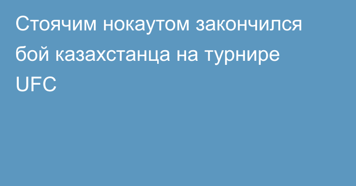 Стоячим нокаутом закончился бой казахстанца на турнире UFC
