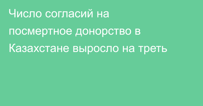 Число согласий на посмертное донорство в Казахстане выросло на треть
