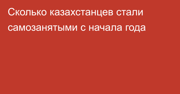 Сколько казахстанцев стали самозанятыми с начала года