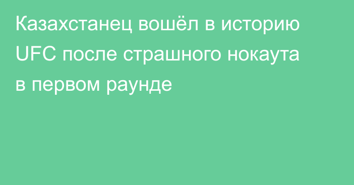 Казахстанец вошёл в историю UFC после страшного нокаута в первом раунде
