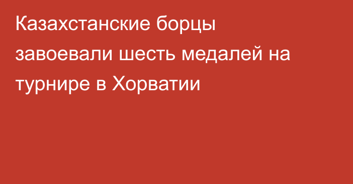 Казахстанские борцы завоевали шесть медалей на турнире в Хорватии