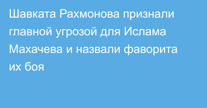Шавката Рахмонова признали главной угрозой для Ислама Махачева и назвали фаворита их боя