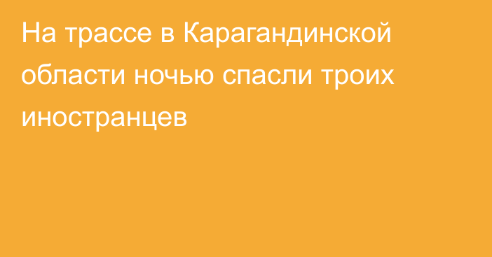 На трассе в Карагандинской области ночью спасли троих иностранцев