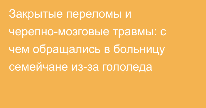 Закрытые переломы и черепно-мозговые травмы: с чем обращались в больницу семейчане из-за гололеда